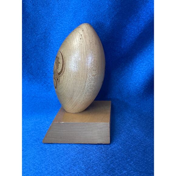 Vintage Wooden Egg Shape St Louise Rams Football Logo NFL Memorabilia - Picture 4 of 5